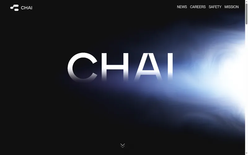 Chai Research homepage with the large CHAI wordmark