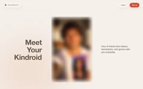 Kindroid home page: Meet Your Kindroid