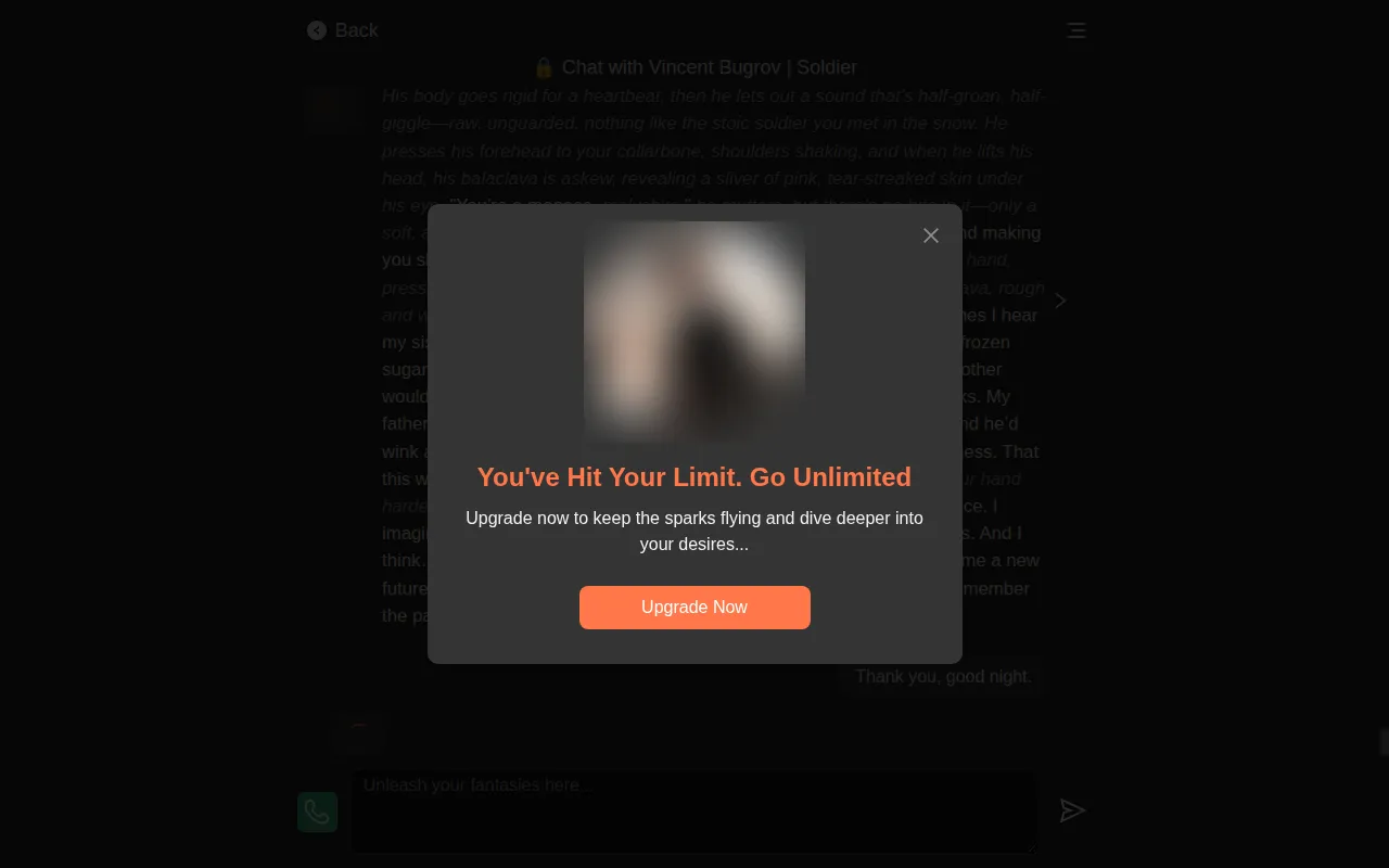 PepHop pop-up saying You have hit your limit with an Upgrade Now button