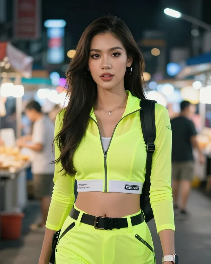 Night market portrait, AI character on Spicy AI