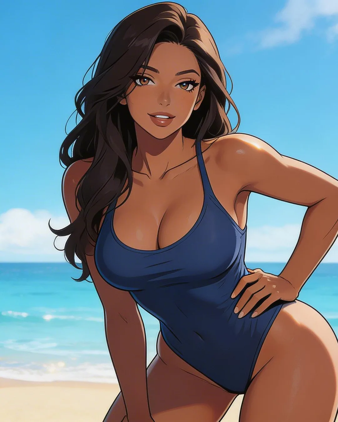 Spicy AI beach companion, AI character on Spicy AI